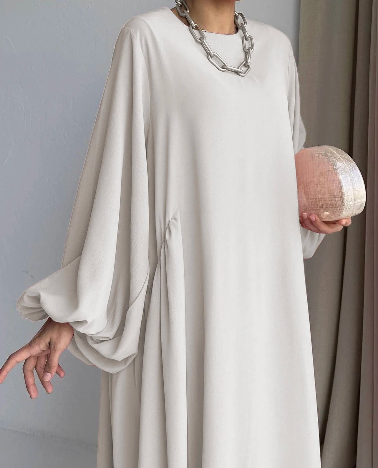 Elegant Bishop Sleeve Abaya Kaftan