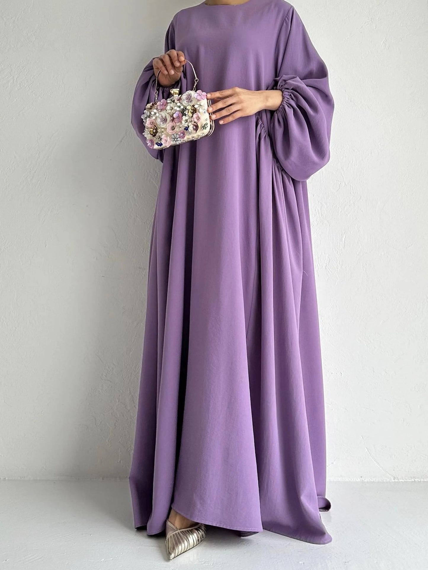 Elegant Bishop Sleeve Abaya Kaftan