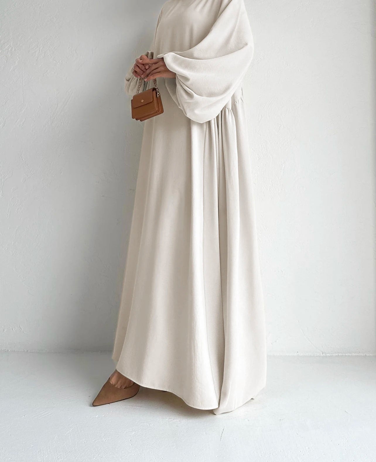 Elegant Bishop Sleeve Abaya Kaftan